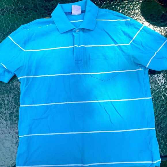 Baby blue with white stripes polo small - Picture 1 of 1